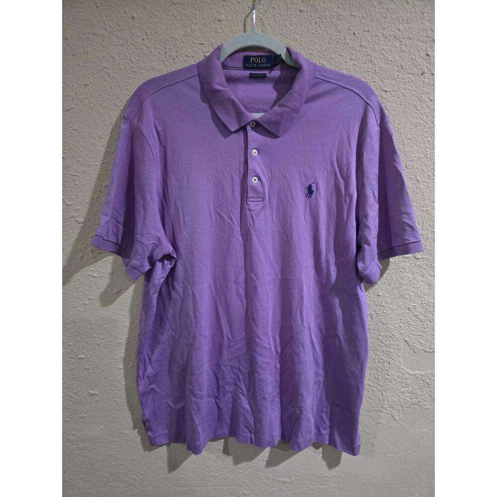 Polo Ralph Lauren Men's Purple w/ Blue Pony Logo S/S Polo Shirt, Size Large